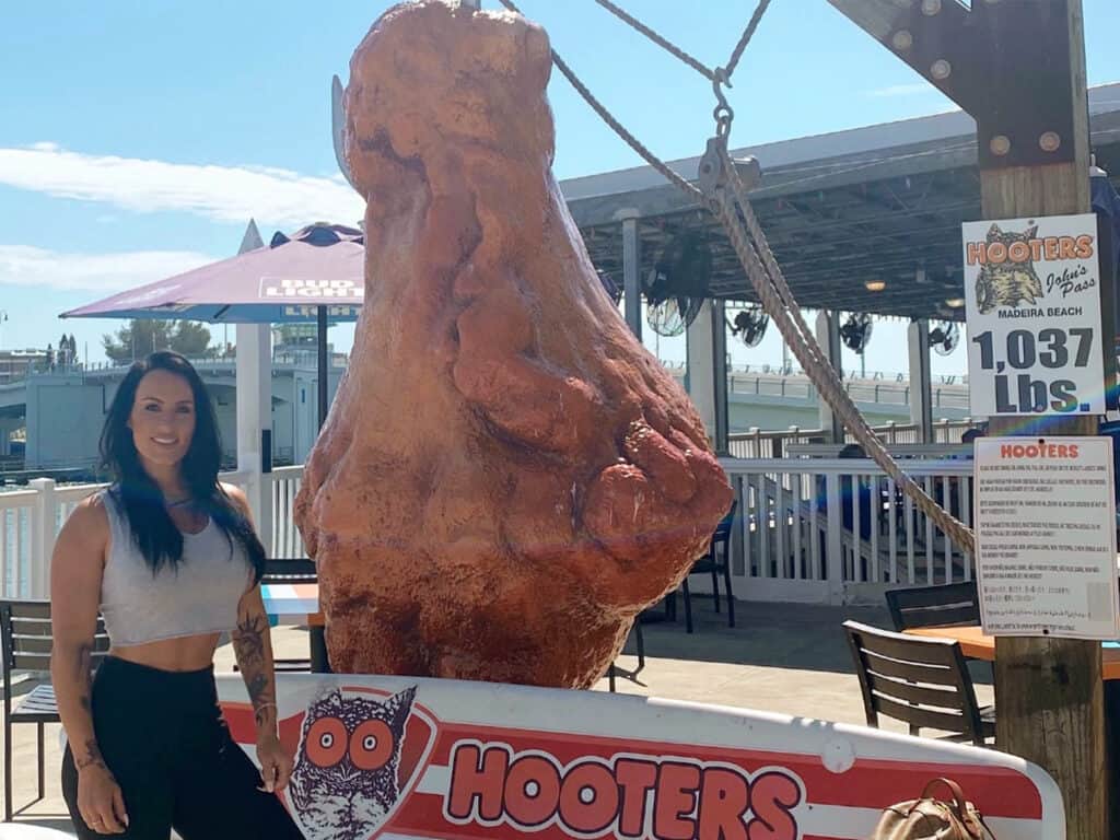 World's largest chicken wing displayed outside of Hooters Johns Pass