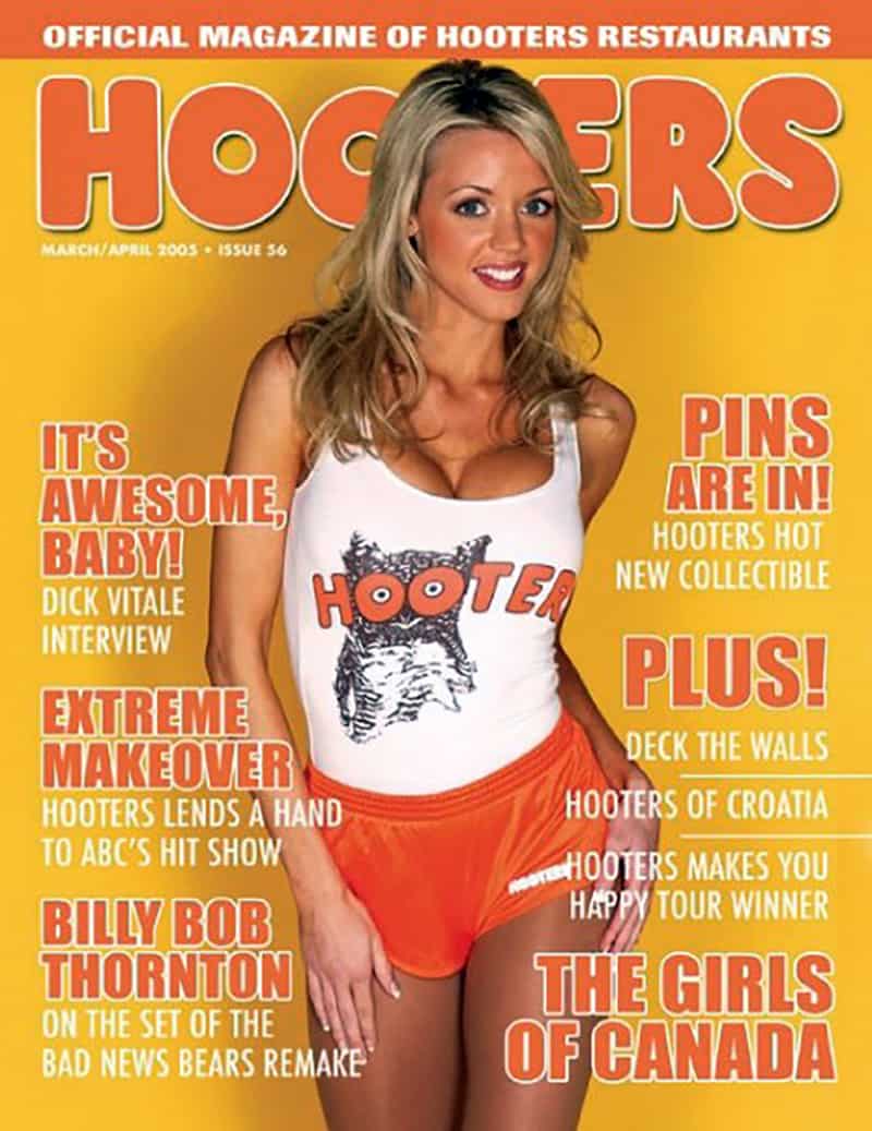 Carra O'Sullivan on cover of March-April 2005 issue of Hooters magazine