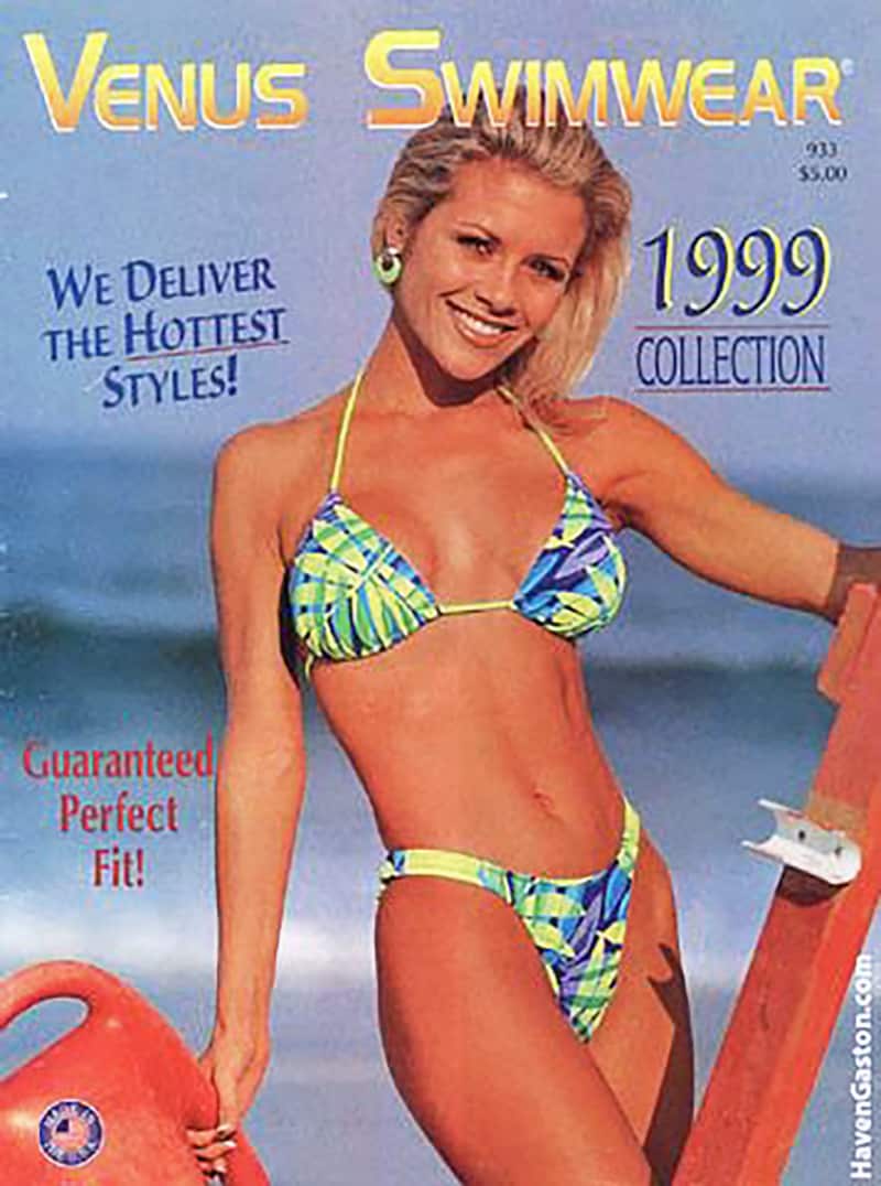 Hooters Girl Haven Gaston on cover of Venus Swimwear - 1999